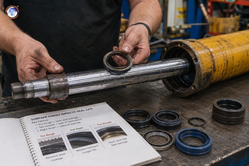 How does surface finish impact hydraulic seal life?