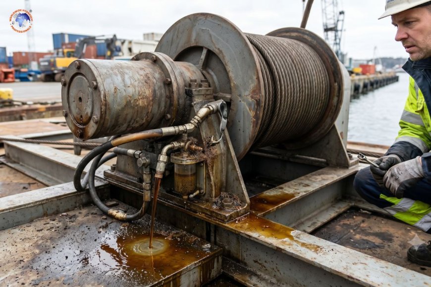 How can leaks or contamination affect a hydraulic winches?