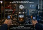 How Does Temperature Affect Accumulator Performance and Gas Pressure?