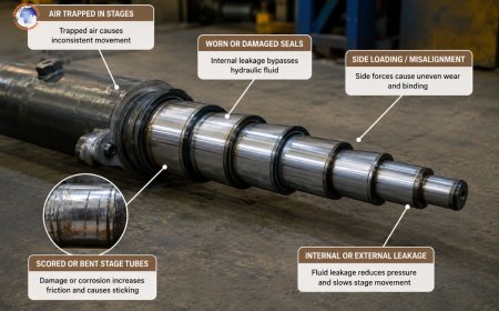 What causes uneven extension or retraction in telescopic cylinders?