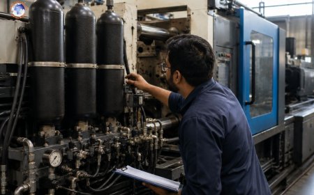 Why are accumulators commonly used in hydraulic presses and injection molding machines?