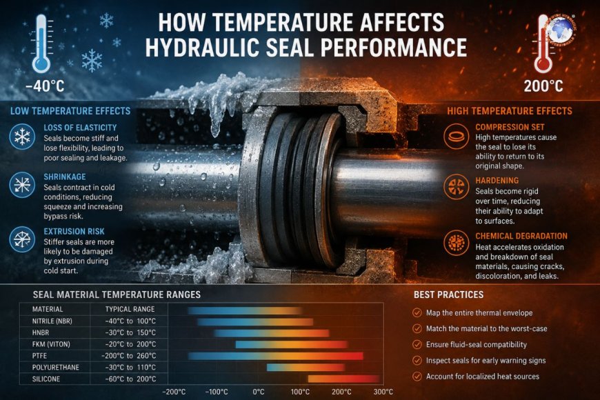 How temperature affects hydraulic seal performance?