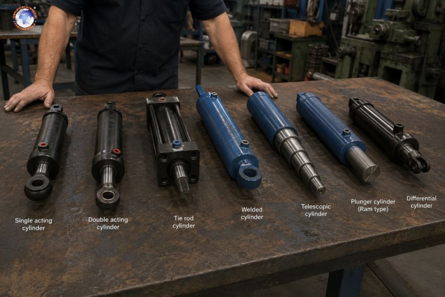 What are the different types of hydraulic cylinders?