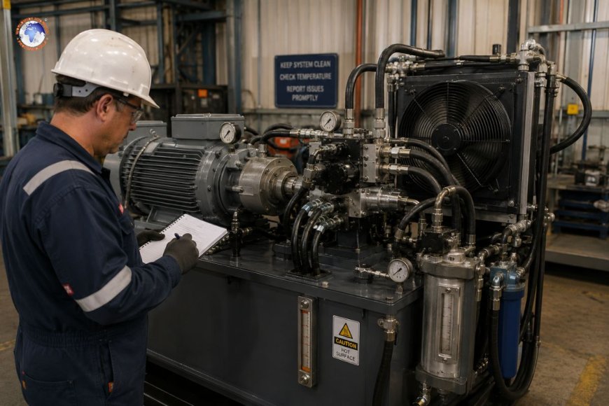 How do industrial hydraulic systems manage heat in continuous operations?