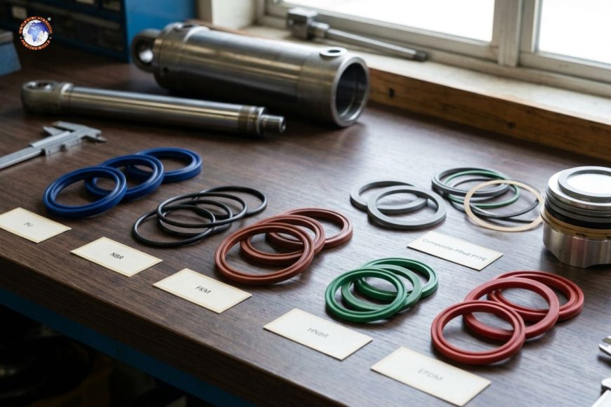 What are hydraulic cylinder seals made of?