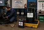 How do I dispose of used hydraulic oil safely?