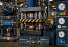 How does flow rate impact hydraulic press performance?