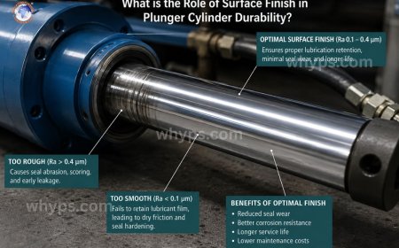 What is the role of surface finish in plunger cylinder durability?