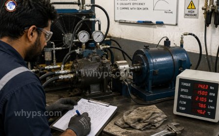 How do you test the efficiency of a hydraulic motor?