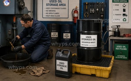 How do I dispose of used hydraulic oil safely?