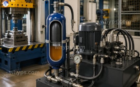How does a hydraulic accumulator improve system efficiency and performance?