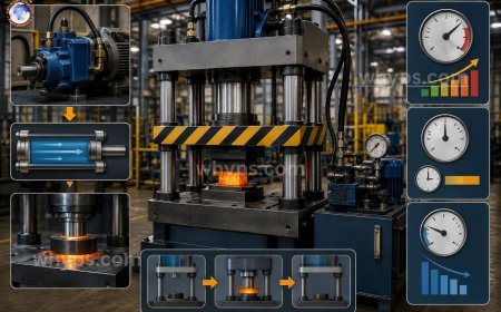 How does flow rate impact hydraulic press performance?