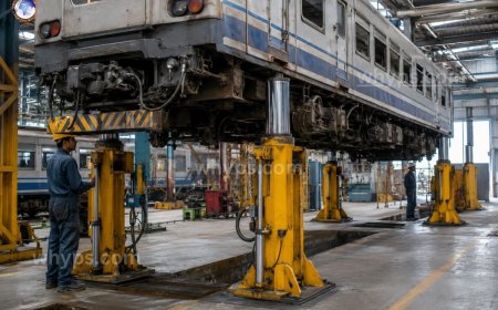 Why are hydraulic lifting systems used in railway maintenance?