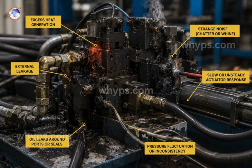 What are the symptoms of a faulty hydraulic valve?