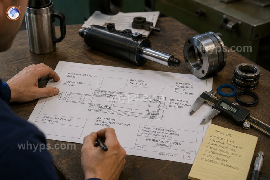 Specifying a hydraulic cylinder for CNC machining: rod finish, bore honing, and the drawing callouts that get missed