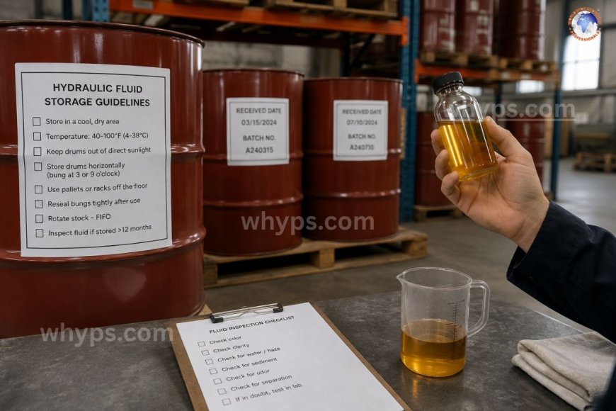 How long does hydraulic fluid last in storage?