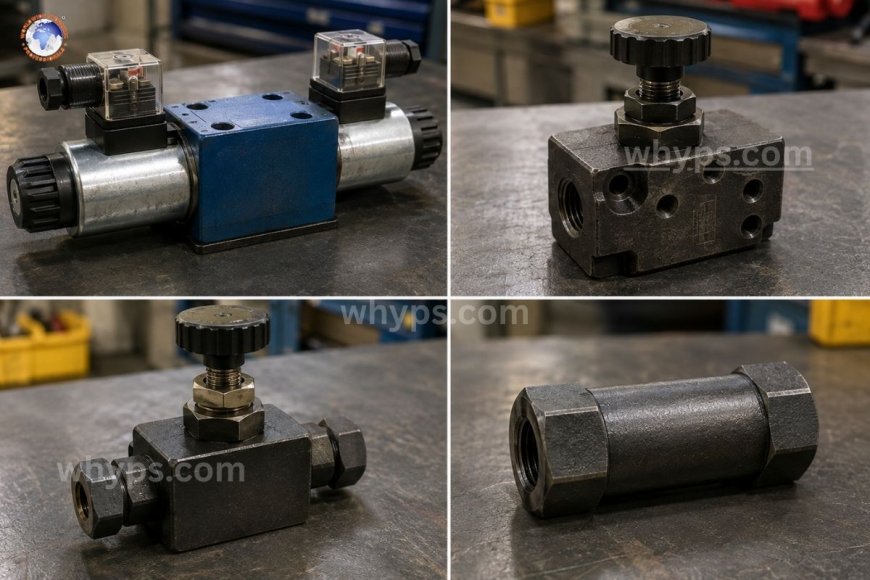 What are the 4 main types of hydraulic valves?