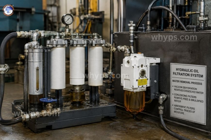 How to remove water from a hydraulic oil through filtration?