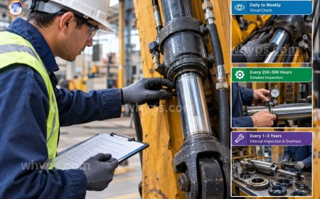 How often should hydraulic cylinders be inspected?
