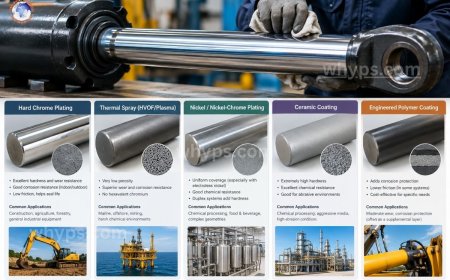 Hydraulic cylinder rod coating and plating types and applications