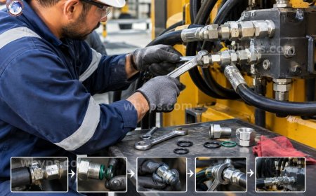 How do you stop a hydraulic fitting from leaking?