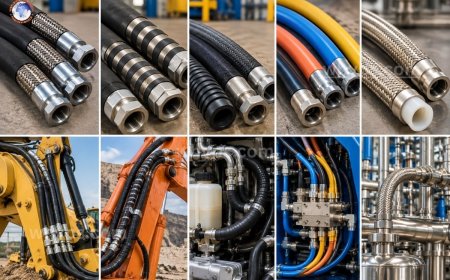 What types of hydraulic hoses are available, and where are they used?