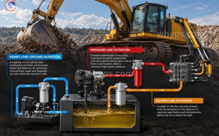 Hydraulic filtration in heavy equipment: return, pressure & kidney-loop filtration explained