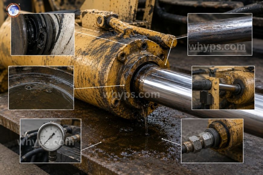 What are the most common causes of hydraulic cylinder leaks?