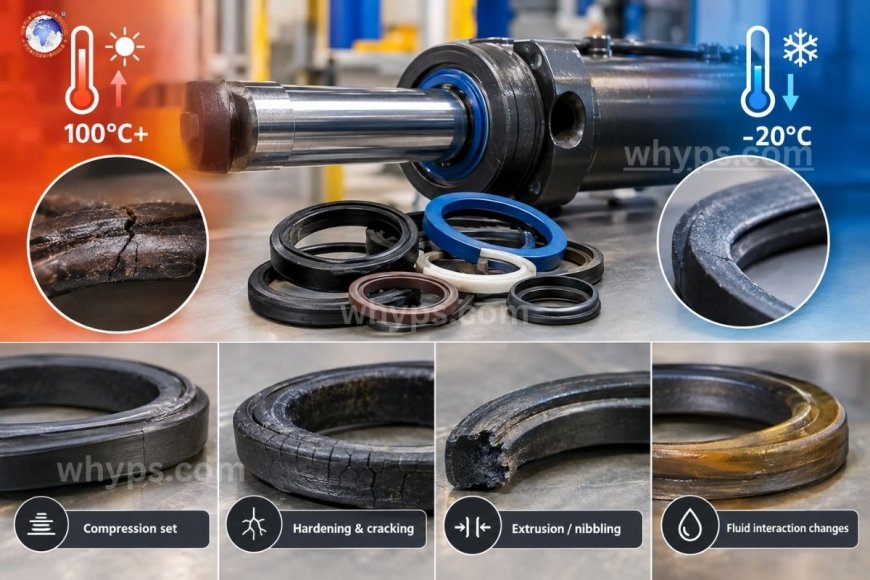 How does temperature affect hydraulic seal performance?