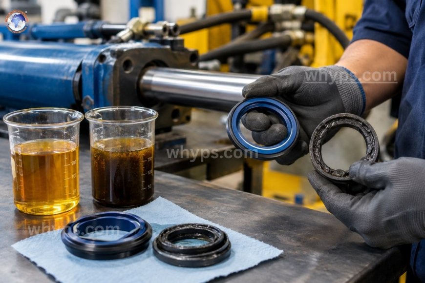 Can old hydraulic oil damage new hydraulic seals?