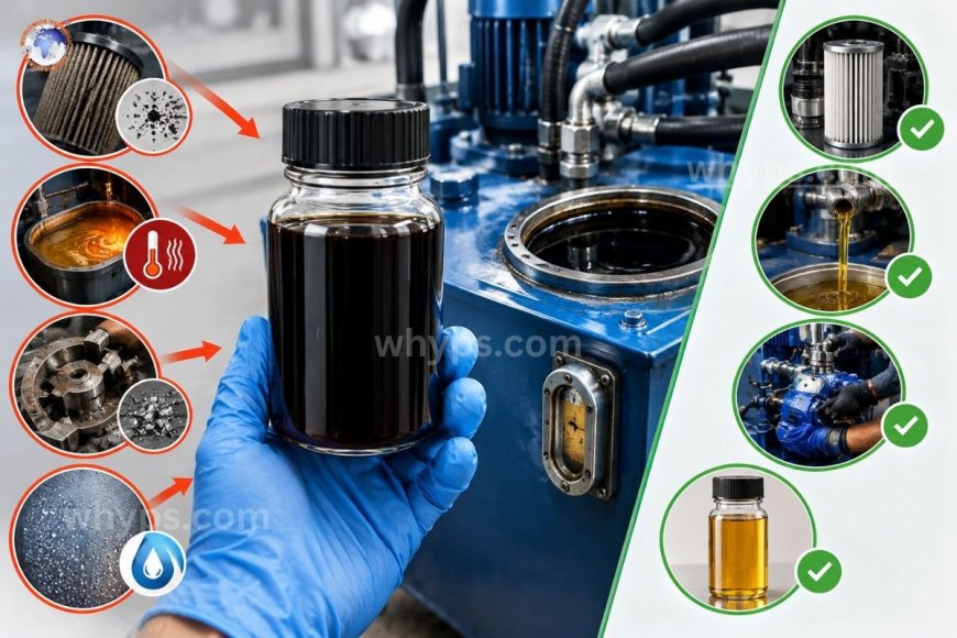 Why is hydraulic oil turning black? causes and solutions