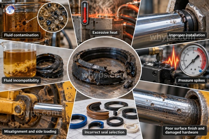 What causes premature hydraulic seal failure?