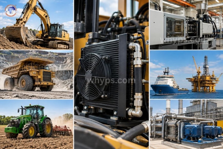 What industries use hydraulic heat exchangers and what are they used for?