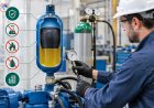 Why is nitrogen used in hydraulic accumulators?