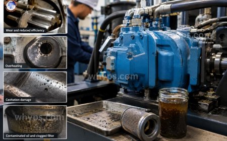 How does poor filtration affect hydraulic pump performance?