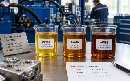 What is the difference between AW32, AW46, and AW68 hydraulic oil?