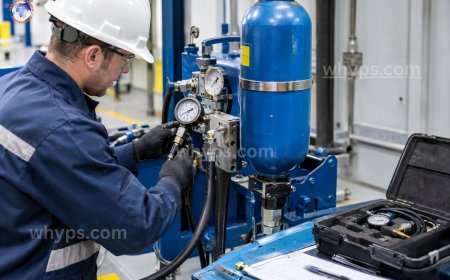 How do you test or inspect a hydraulic accumulator safely?