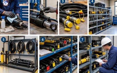 What steps ensure safe storage of hydraulic hand tools?