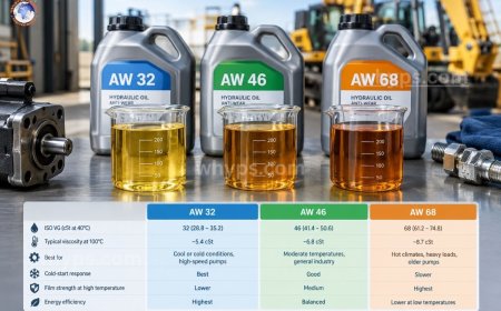 Premium AW 32, AW 46, and AW 68 hydraulic oils: product comparison