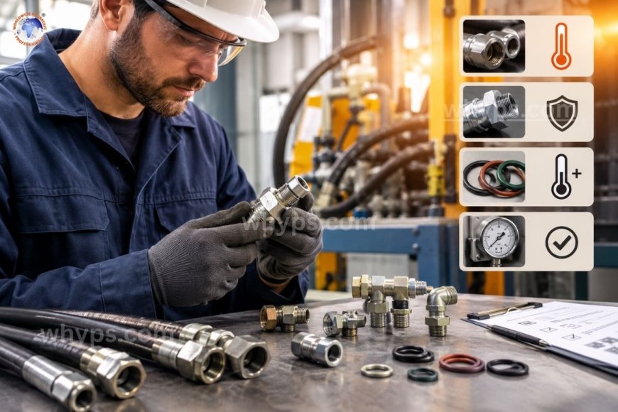 How do you select hydraulic fittings for high-temperature applications?