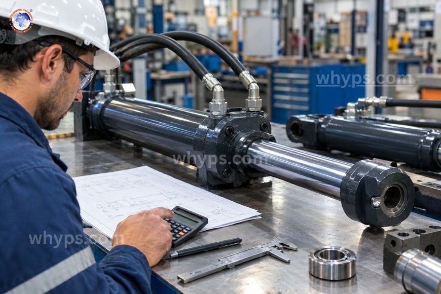 How do you calculate hydraulic cylinder force and required bore size?